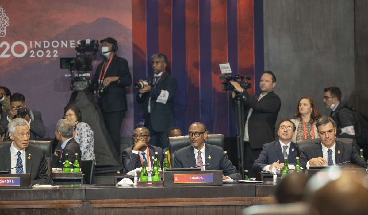 President Paul Kagame with other world leaders at the ongoing  G20 Summit in Indonesia on Tuesday, November 15. Photo by Village Urugwiro