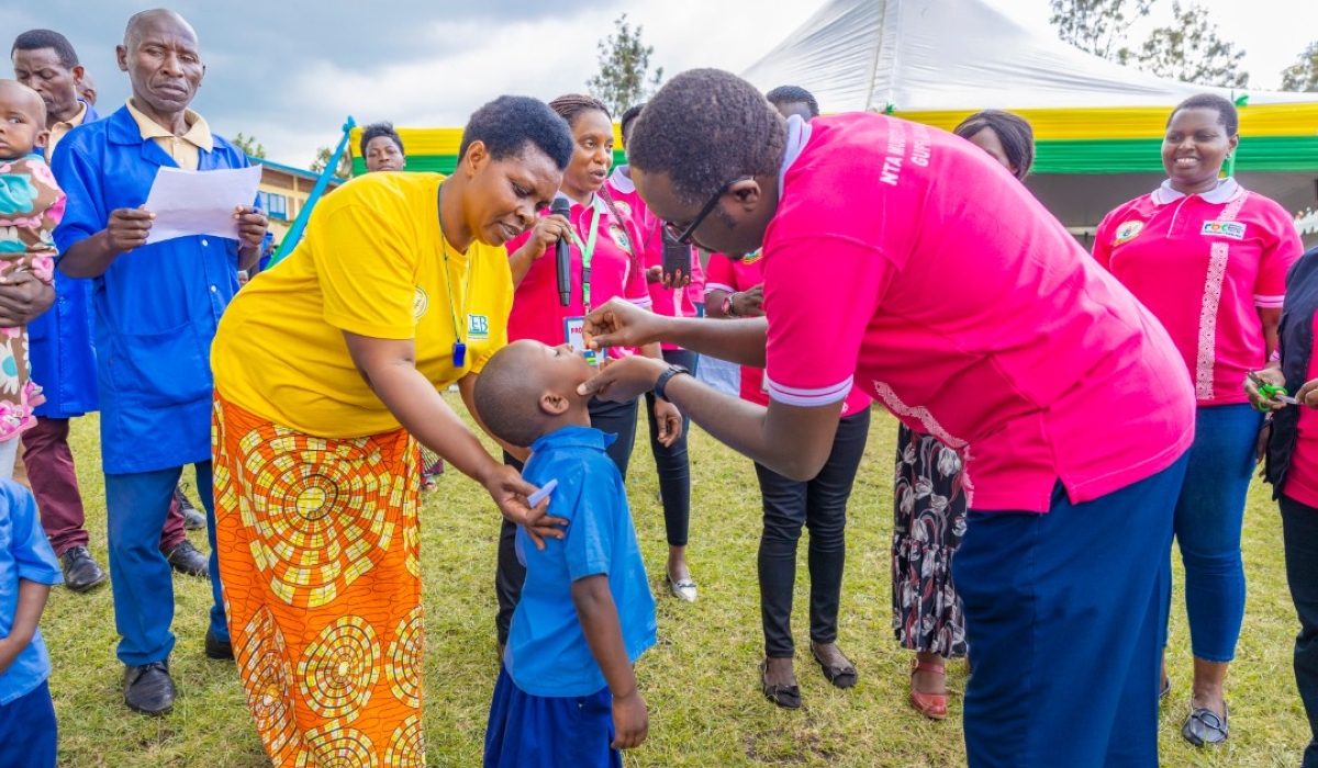 A child being given Vitamin A drug during the event.