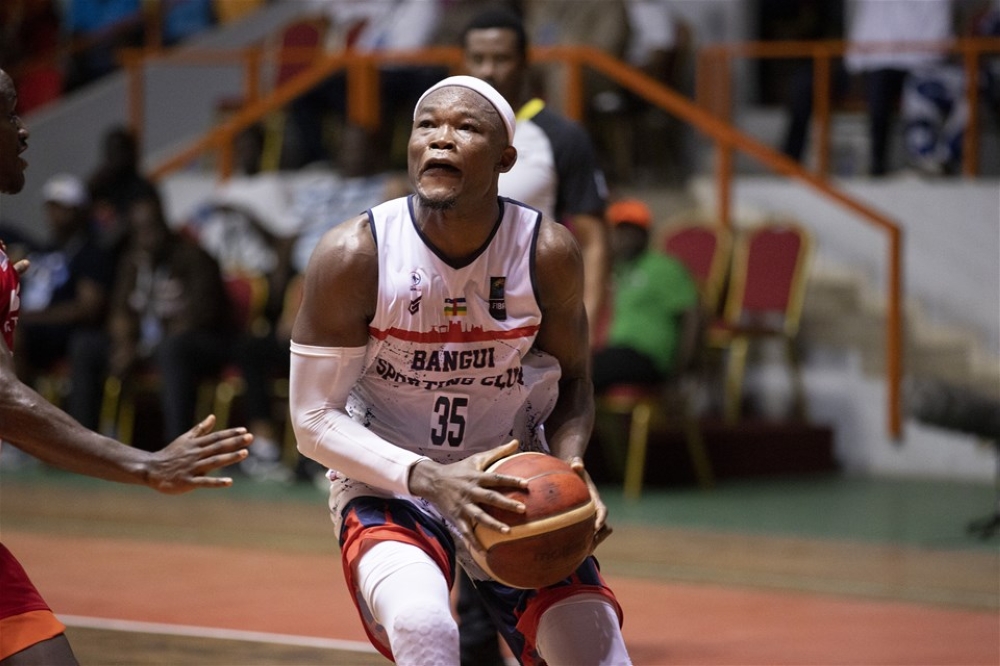 Jimmy Djimrabaye, a Bangui Sporting Club’s player during the game of which his side beat ABC, 72-67, on November 15. Photo: Courtesy.