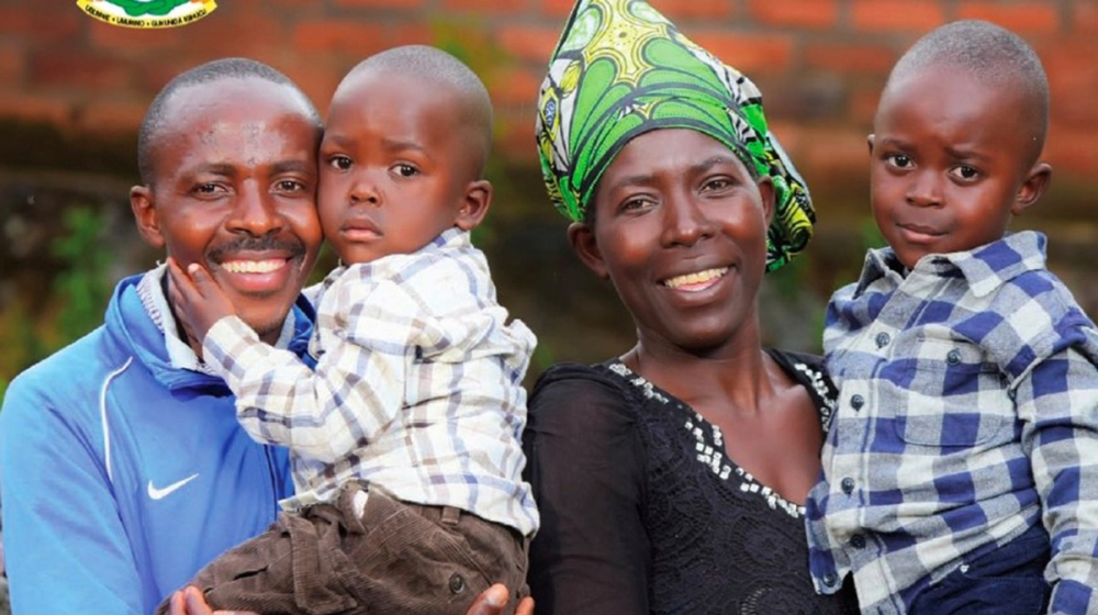 A family through  Bandebereho initiative that is a gender-transformative intervention for couples who are expecting  of children under five years that promotes men’s engagement to prevent violence agains. File