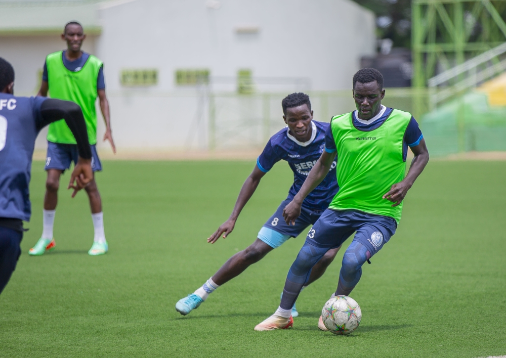 Police FC players during a training session on November 16. Vincent Mashami&#039;s players want to win the league match against Espoir FC.