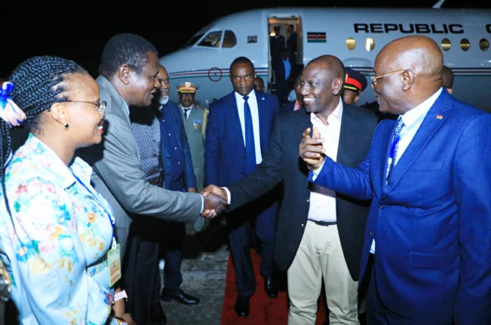 President of Kenya William Ruto arrives in Kinshasa to meet with DR Congo President Felix Tshisekedi on Sunday, November 20. Courtesy