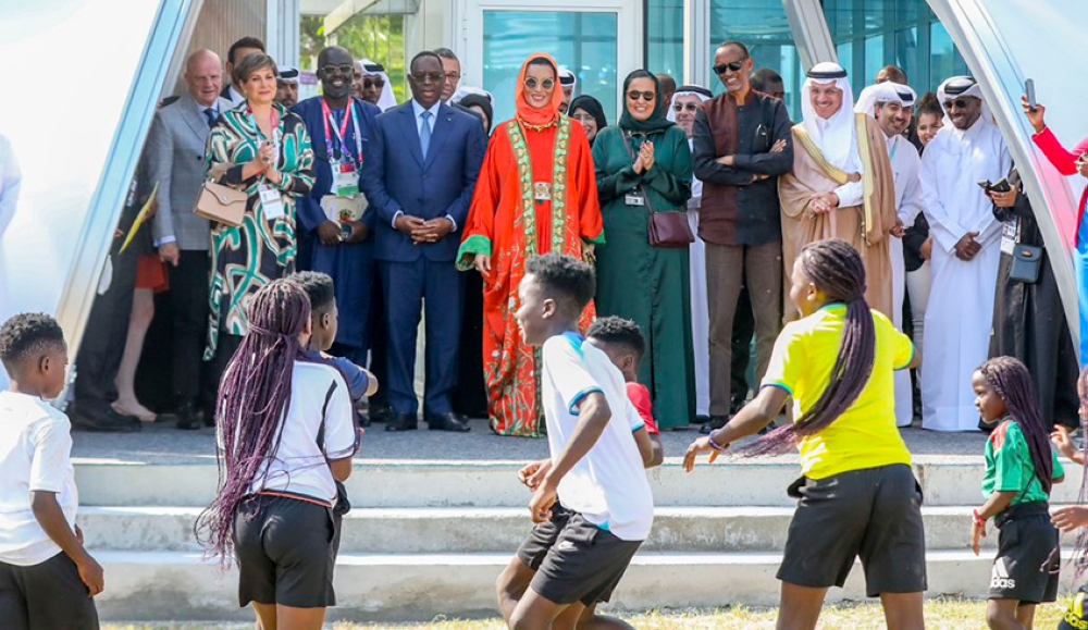 President Kagame and other dignitaries at the high-level opening of the Sustainable Development Goals Pavilion and Launch of the “Scoring the Goals” campaign, in Doha, Qatar, on Monday, November 21. Village Urugwiro