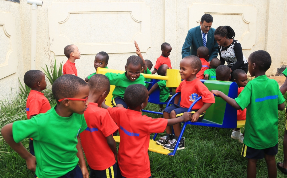 Some children with disabilities playing at Jordan Foundation in Gatsata, in Kigali City.  Sam Ngendahimana