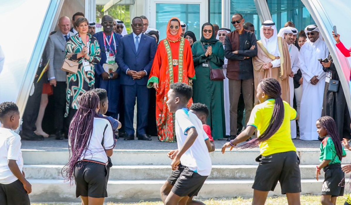 President Kagame and other dignitaries at the high-level opening of the Sustainable Development Goals Pavilion and Launch of the “Scoring the Goals” campaign, in Doha, Qatar, on Monday, November 21. Village Urugwiro