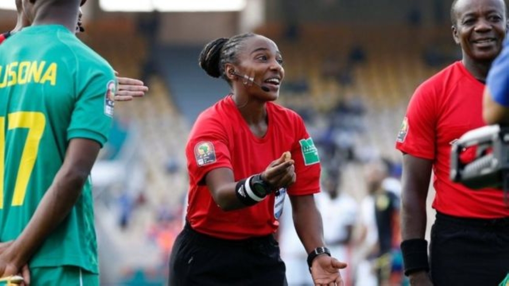 Rwandan referee Salma Mukansanga will be the first African woman to call a men’s FIFA World Cup game. Courtesy