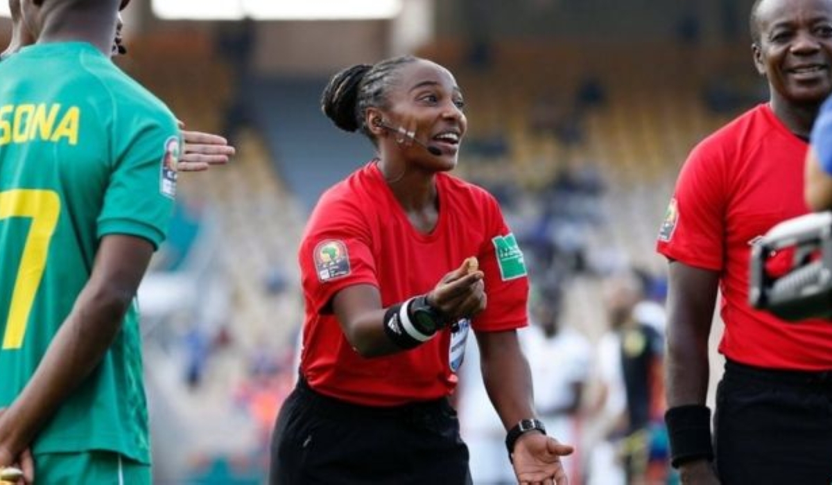 Rwandan referee Salma Mukansanga will be the first African woman to call a men’s FIFA World Cup game. Courtesy