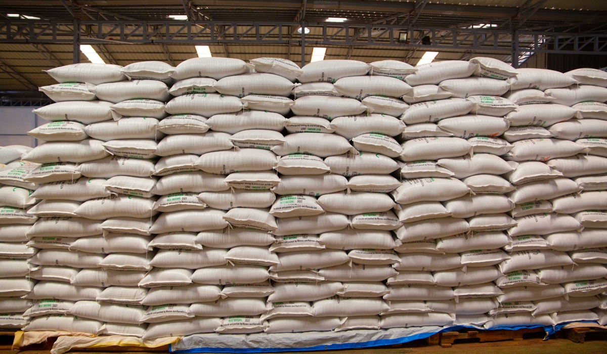 Piles of chia seed sacks kept in Akenes and Kernels store at Kigali Special Economic Zone on October 24. Dan Kwizera