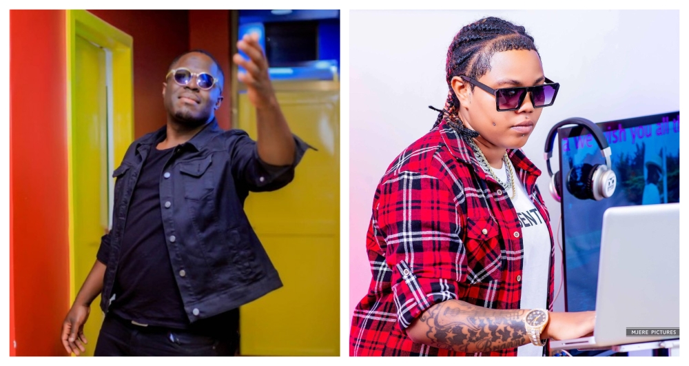 Uncle Austin(L) says Rwandan deejays should appreciate local music and play it more. DJ Brianne(R) is credited for playing Rwandan music but says artistes do not appreciate deejays enough.  Net  photos.