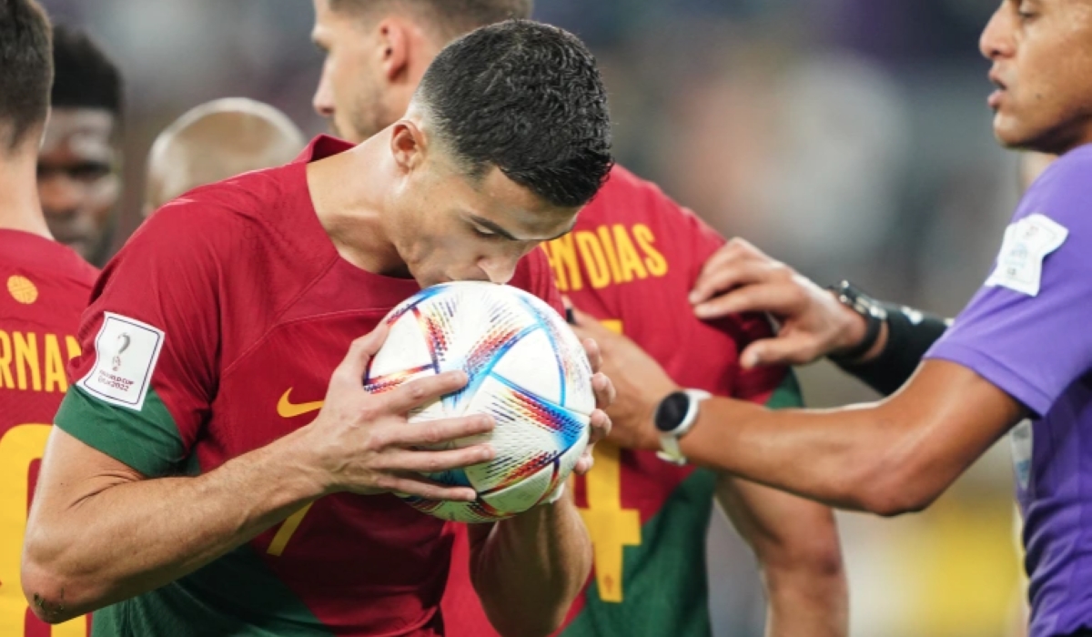 Cristiano Ronaldo made history with his goal against Ghana [Sorin Furcoi/Al Jazeera]