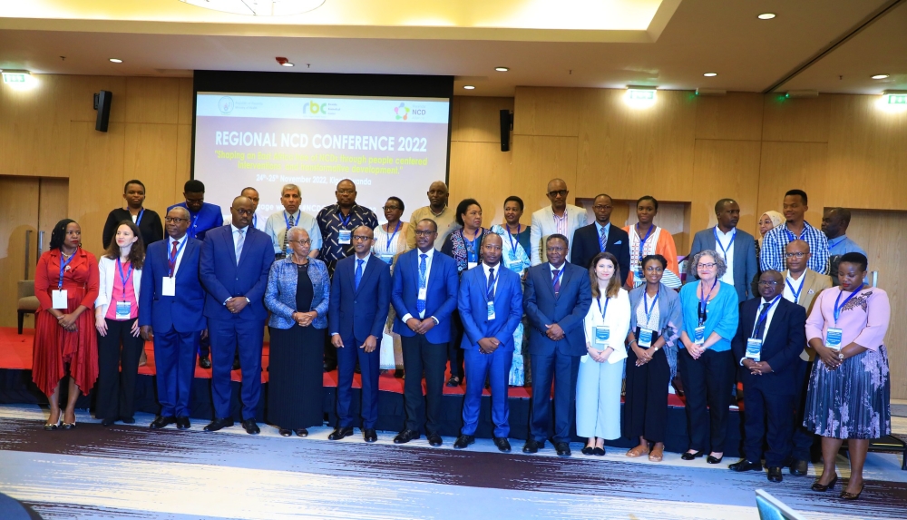 Delegates and officials in a group photo after the opening session of the regional NCDs Conference on November 24. All photos by Craish Bahizi