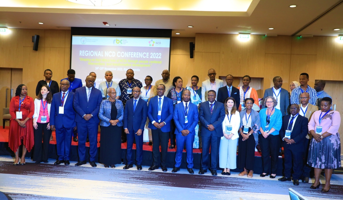 Delegates and officials in a group photo after the opening session of the regional NCDs Conference on November 24. All photos by Craish Bahizi
