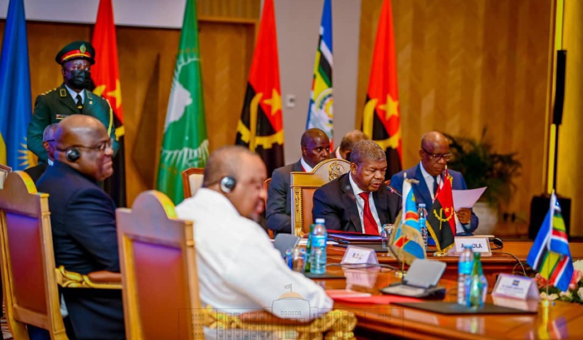 Regional leaders at the mini-summit on the security situation in eastern DR Congo in the Angolan capital of Luanda on Wednesday. Courtesy