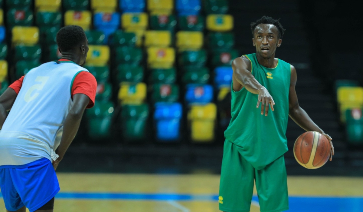 National team&#039;s Nshobozwabyosenumukiza during a training session. Dan Nsengiyumva