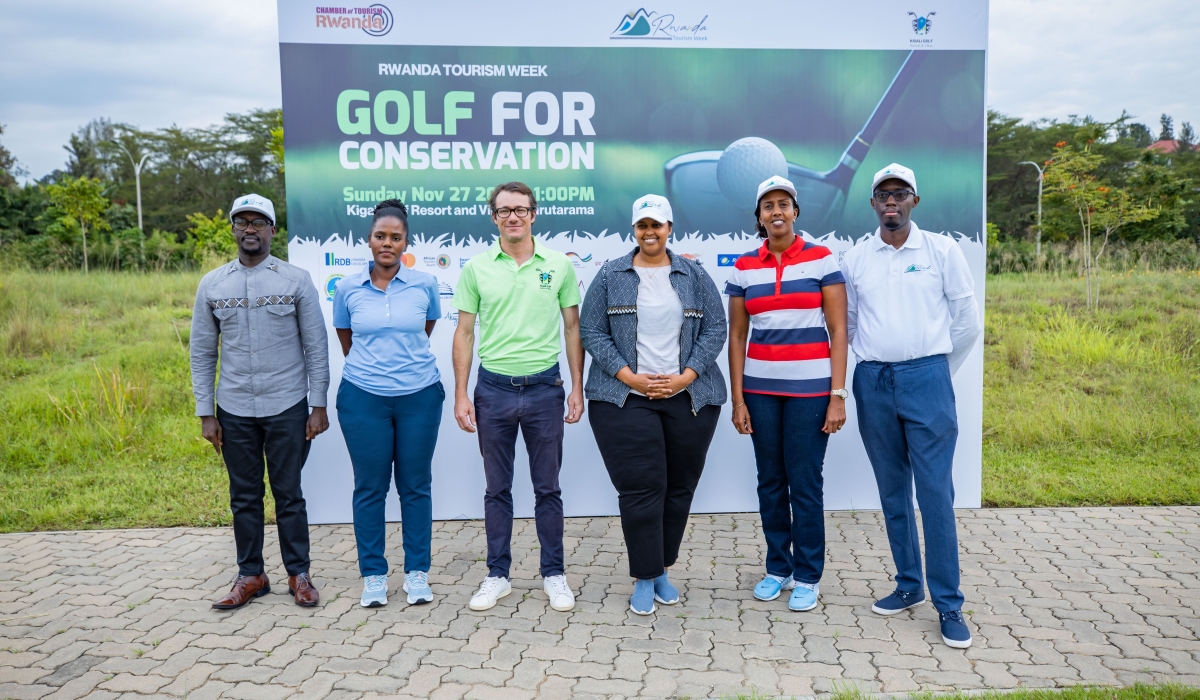 Officials pose for a photo after launching the first edition of Golf for Conservation on Sunday, November 27. All photos: Courtesy.