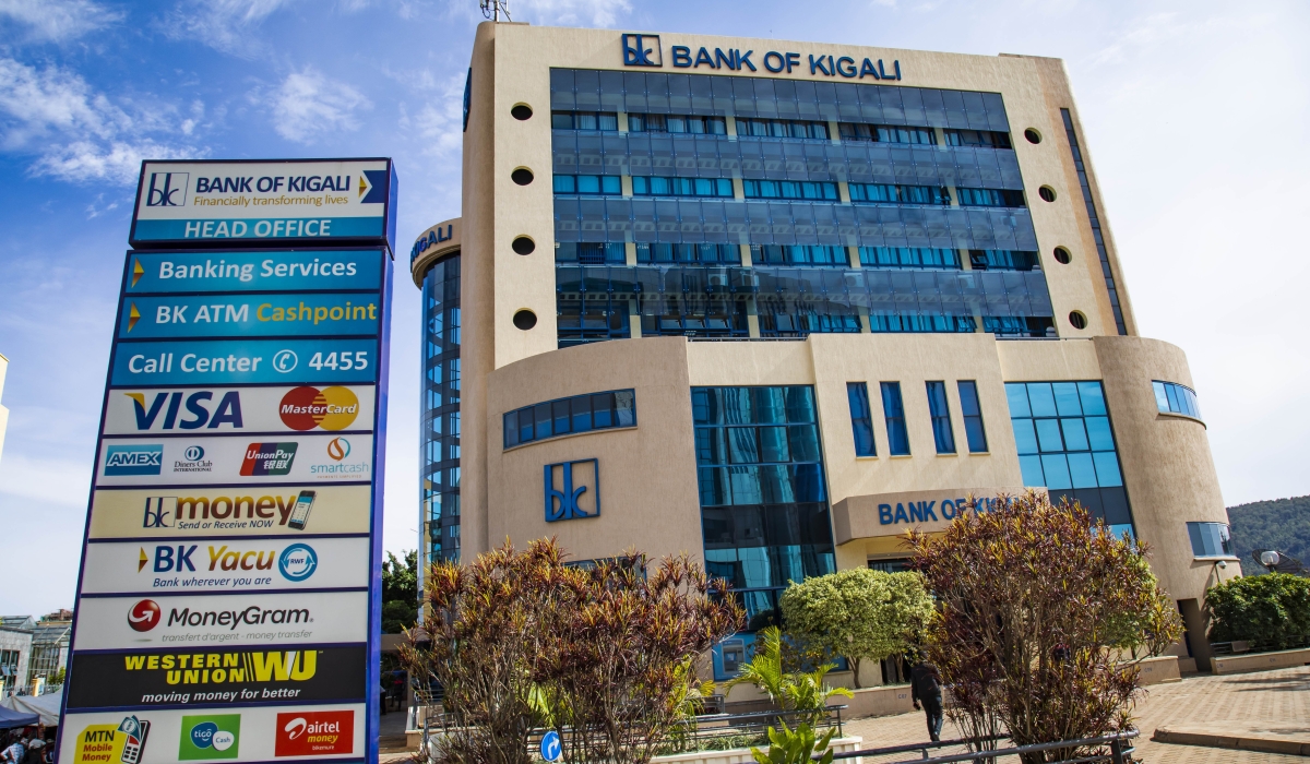 Bank of Kigali headquarters in Nyarugenge. BK Group Plc is projecting after tax profits of approximately Rwf60 billion up from Rwf43 billion last year. File