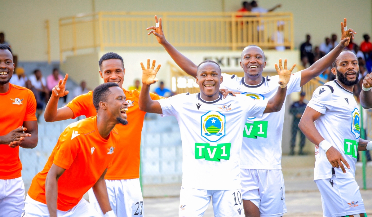 Gasogi United players celebrate a victory at Umuganda Stadium..The team need to end a three-year losing streak against APR FC in the Rwanda Premier League on Friday, December 2, at Kigali Stadium. Courtesy