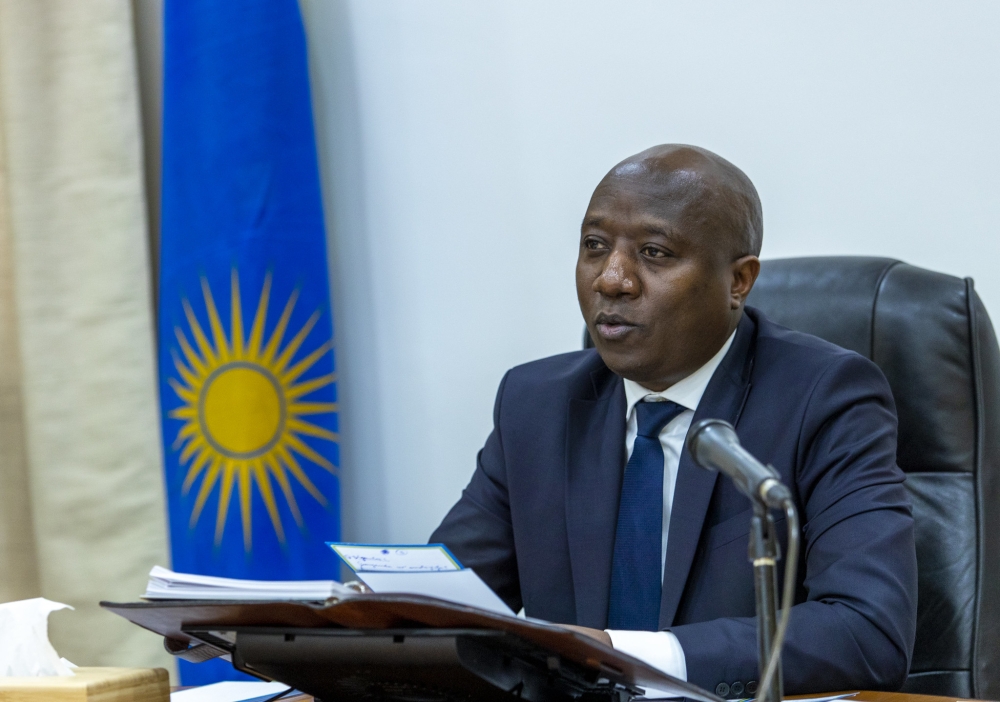 Prime Minister Edouard Ngirente addressing the Parliament recently. File