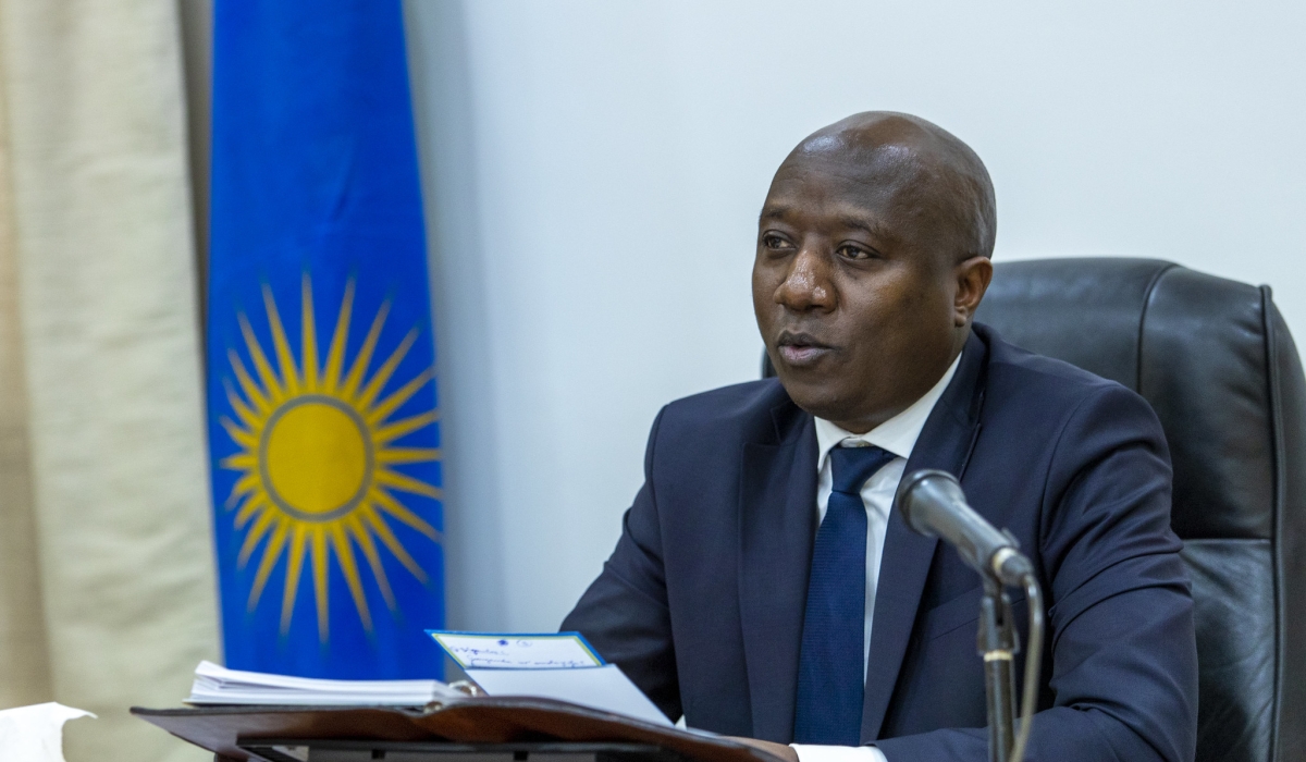 Prime Minister Edouard Ngirente addressing the Parliament recently. File