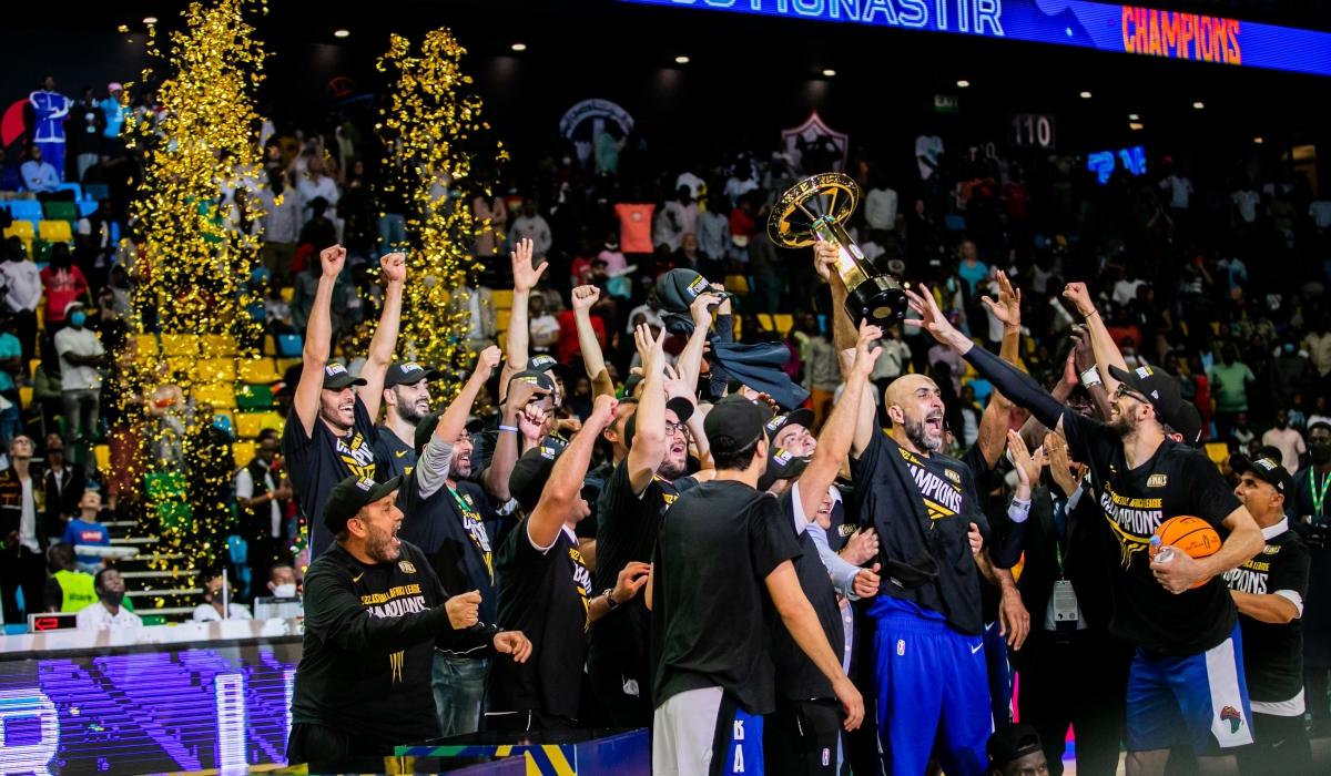 US Monastir players celebrate after winning Basketball Africa League champion. The sports tourism industry generated over $6 million, accounting for 13 per cent of the total generated revenues earned from the MICE.Courtesy.