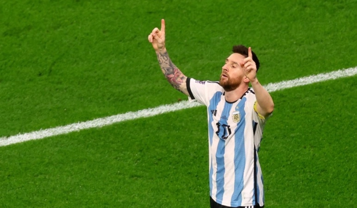 Lionel Messi celebrates [Paul Childs/Reuters]
