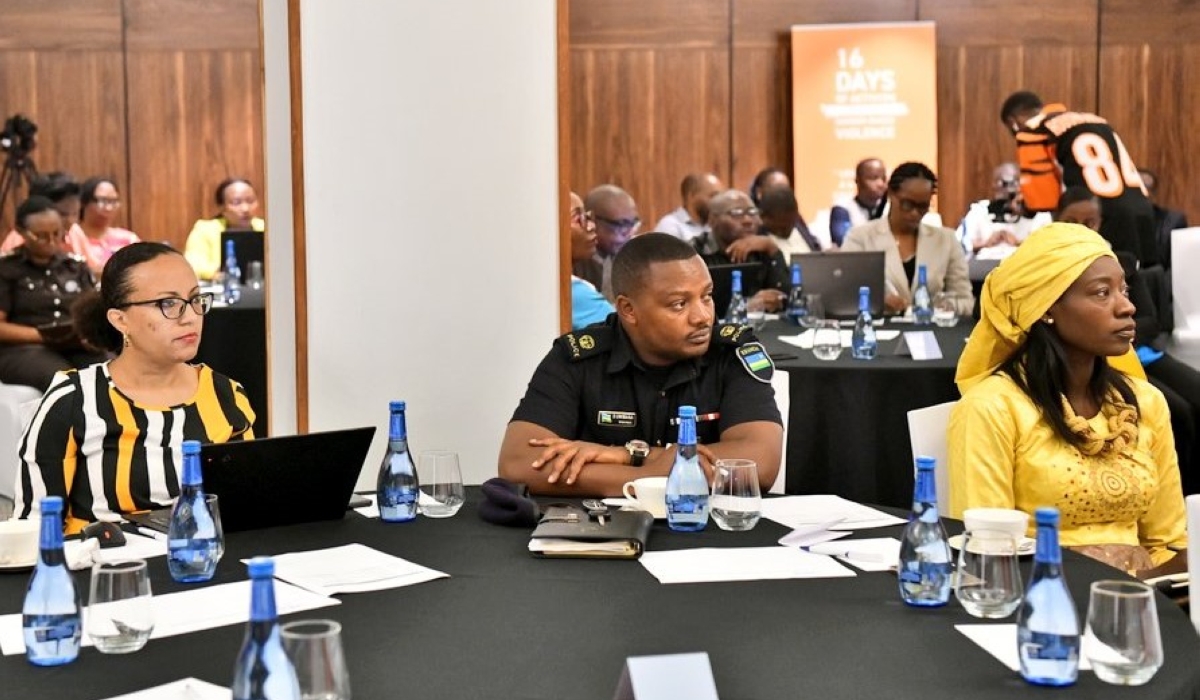 Delegates follow a presentation during a consultative meeting on Gender Based Violence in Kigali on December 2. Courtesy