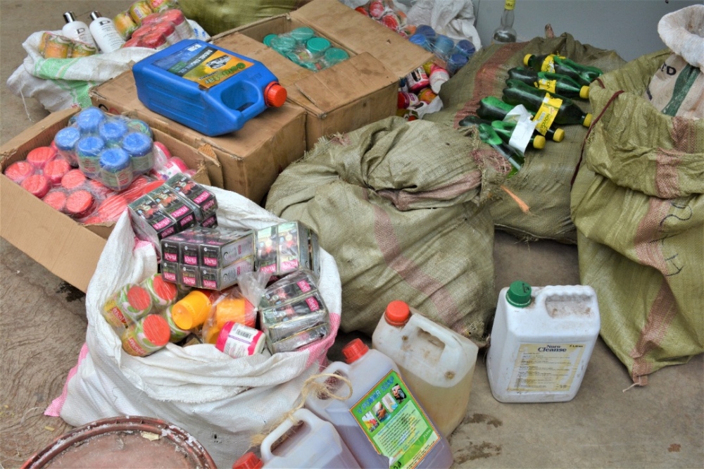 The products were seized from the stores of Jean Christophe Nkundimana, a representative of TEREMAFU OKE LTD, located in Ubukorikori village, Akabahizi cell of Gitega Sector in Nyarugenge district.
