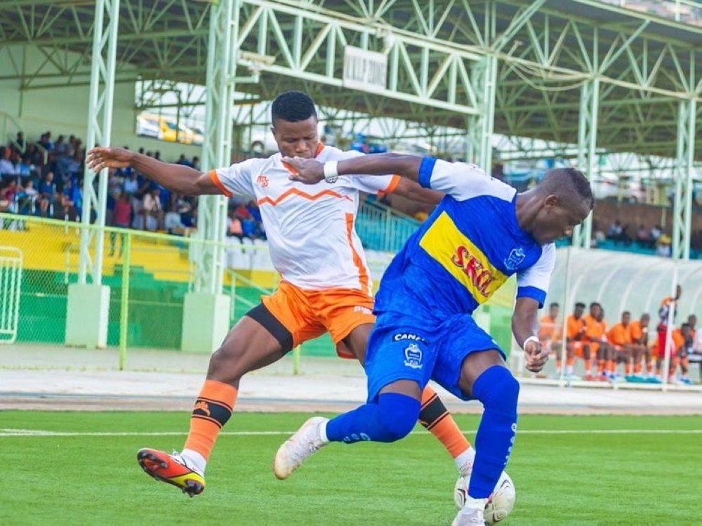 Rayon Sports and Bugesera players battles for the ball during a past game at Kigali Stadium on Sunday, December 4. Photo: Courtesy.