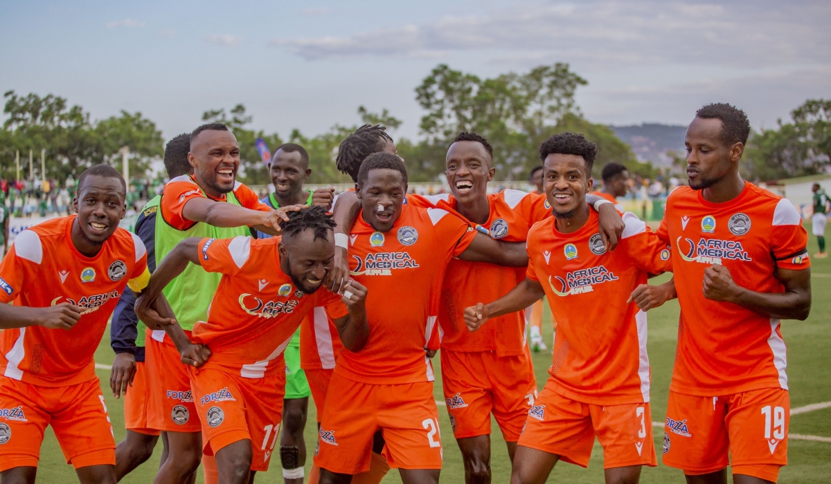 AS Kigali players celebrate after stunning SC Kiyovu at Kigali Stadium. Courtesy