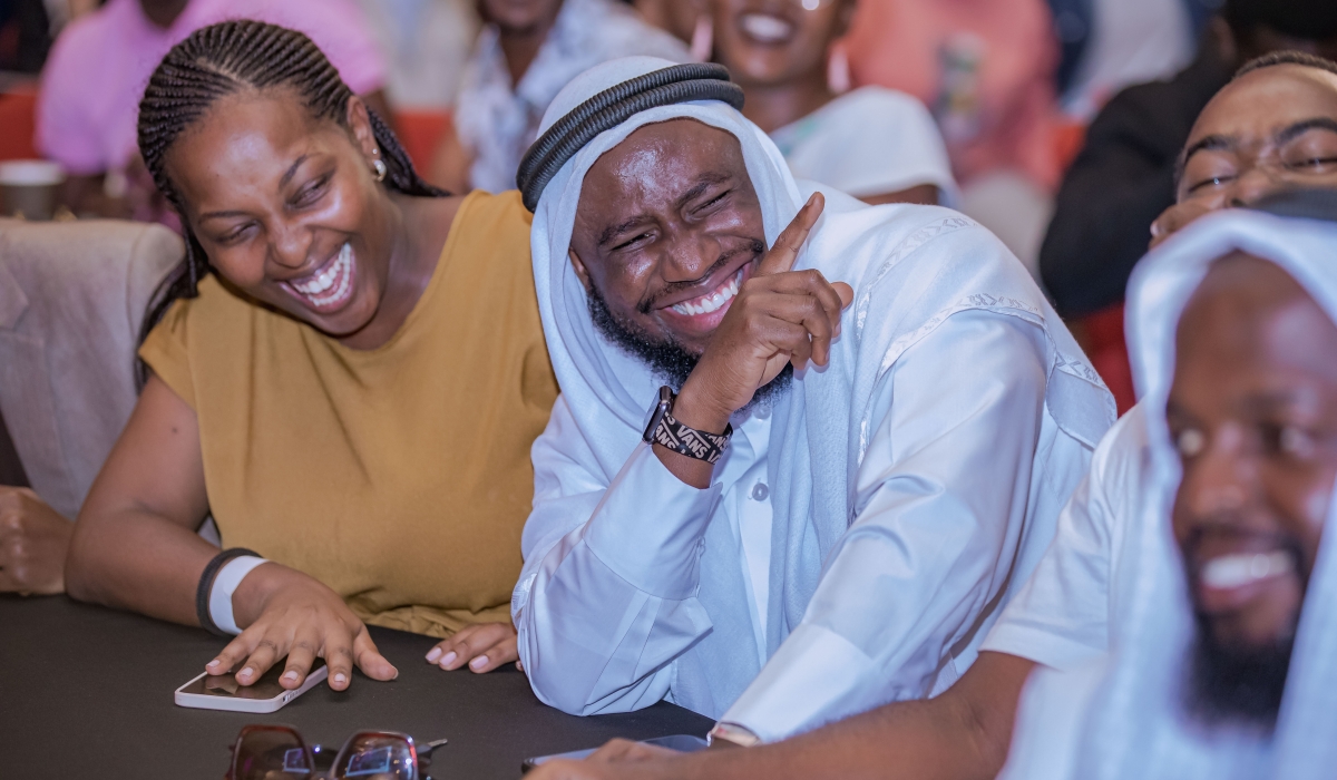 Attendees laugh as Patrick Rusine makes a joke during the 2022 Seka Fest held Sunday, December 4, at Kigali Convention Center. All Photos by Dan Gatsinzi Kwizera