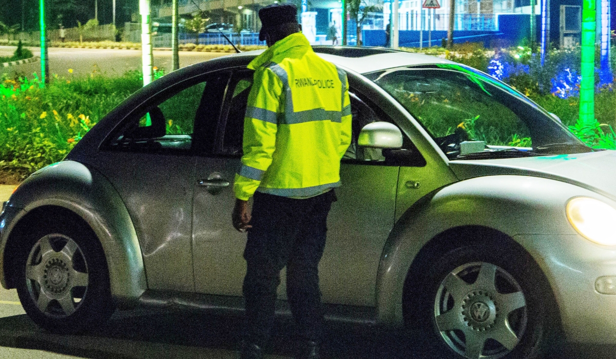 Rwanda National Police&#039;s Traffic and Road Safety Department officers inspect drivers at Sonatube roundabout in Kigali. Traffic Police, local government institutions, and Rwanda Energy Group (REG) are government institutions that lead in regard to the likelihood of bribery, Craish Bahizi