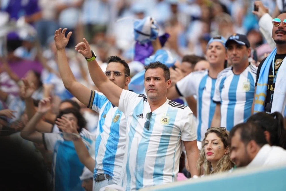 Argentina supporters during the group-stage match against Saudi Arabia [Sorin Furcoi/Al Jazeera]