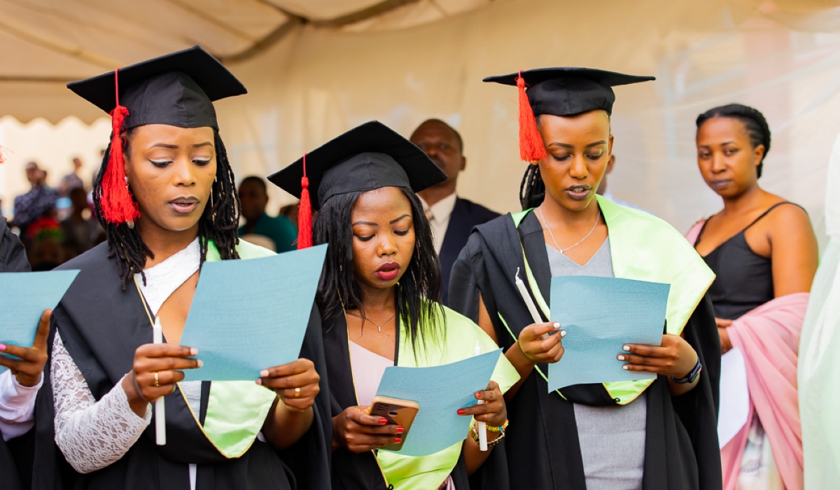 Some of the 425 graduates  who graduate at Mount Kenya University Kigali Campus on Friday, December 9. Courtesy
