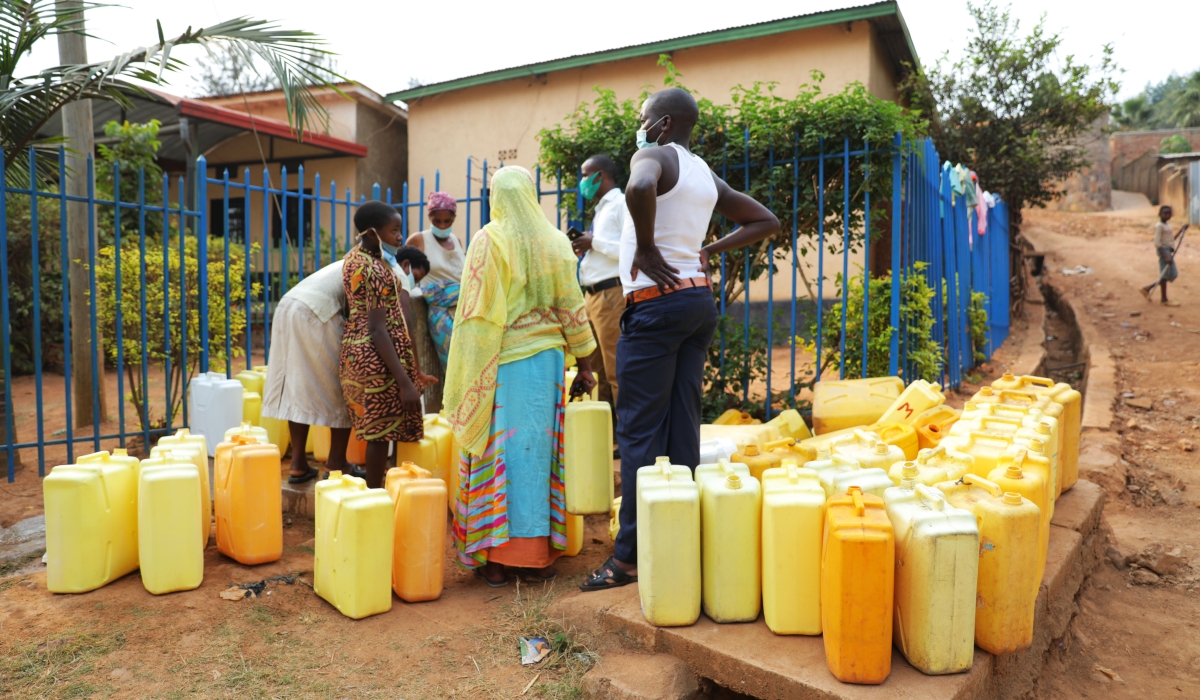 Residents of Masaka sector drawing water. WASAC&#039;s announcement of a 10-day-long clean water supply cut in key parts of Kigali has stirred an outcry from a number of people, calling out the institution for poor planning .