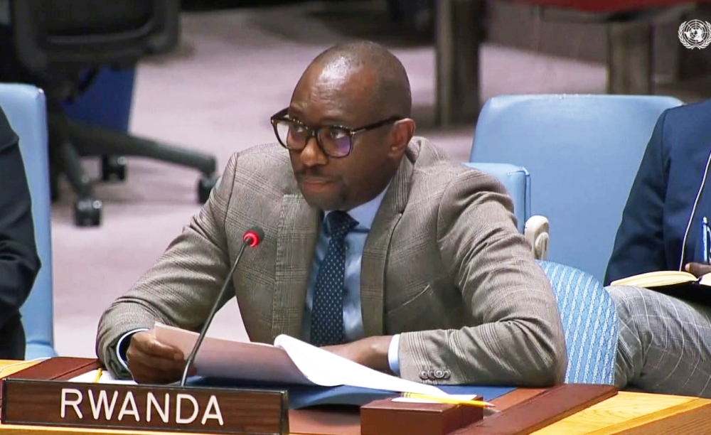 Robert Kayinamura, Deputy Permanent Representative of Rwanda to the UN  speaks at the UN Security Council debate on International Residual Mechanism for Criminal Tribunals on December 12. Courtesy