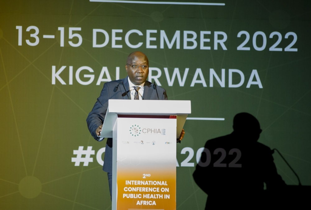 Prime Minister Edouard Ngirente addresses delegates at the opening ceremony of the second edition of the Conference on Public Health in Africa in Kigali on Tuesday, December 13. Courtesy