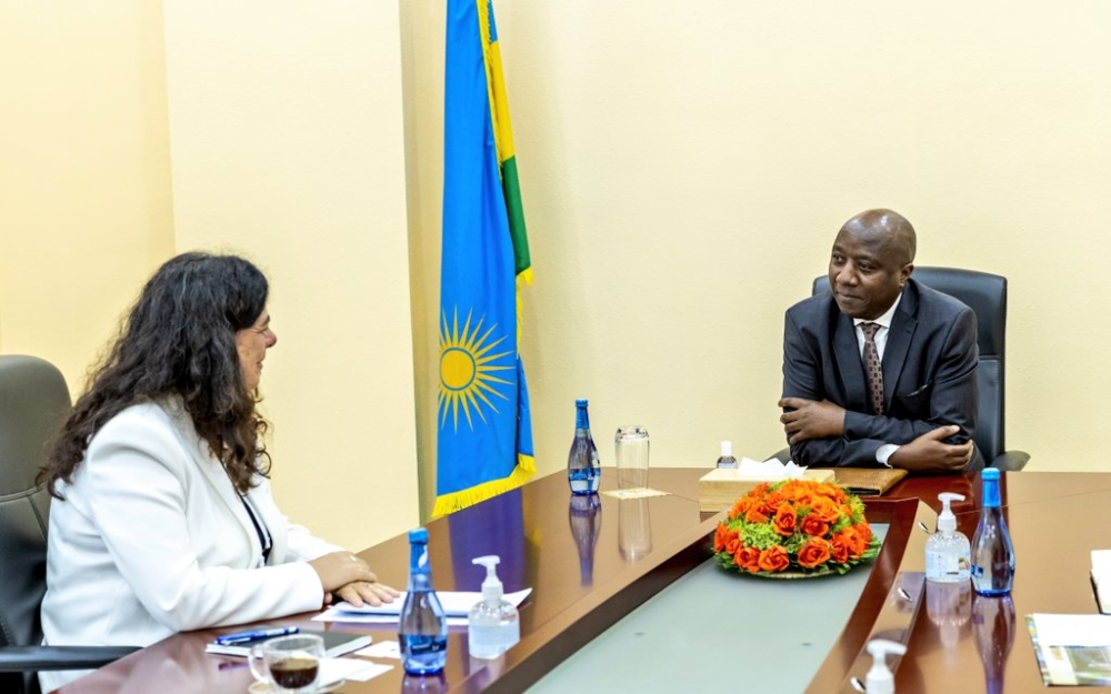 Prime Minister Edouard Ngirente received Belén Calvo Uyarra, the European Union ambassador to Rwanda on Tuesday, December 13. Courtesy