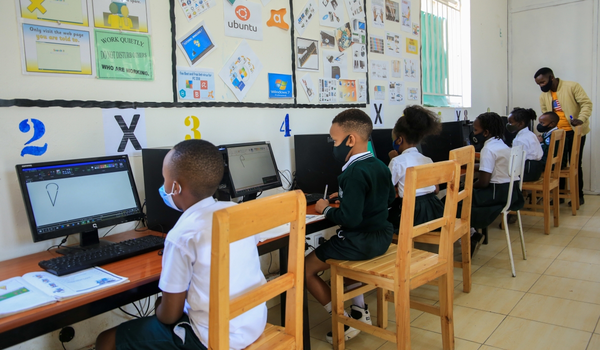 Students in the computer Lab at Mother Mary International School Complex in Kigali.The Ministry of Education is preparing guidelines to be followed regarding the changes in schooling hours ahead of the second term. Craish BAHIZI