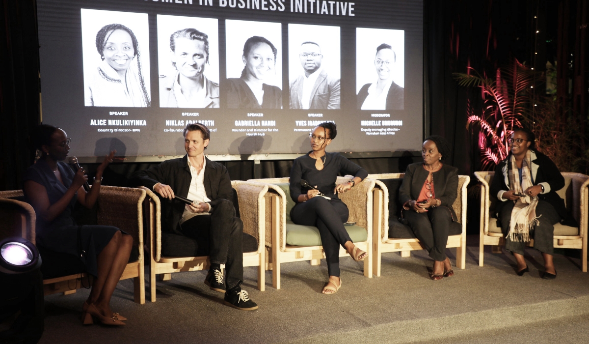 A panel discussion during the launch of Women in Business Initiative  on Monday 12. Craish BAHIZI