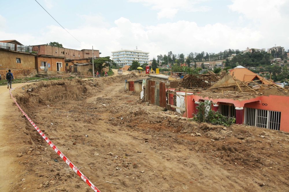 Some of the demolished houses at Kicukiro -Sahara as the City of Kigali starts the first phase of constructing 35 Kilometres. According to City of Kigali officials  at least 1,303 households will be expropriated as the City of Kigali starts the first phase. All photos by Craish Bahizi