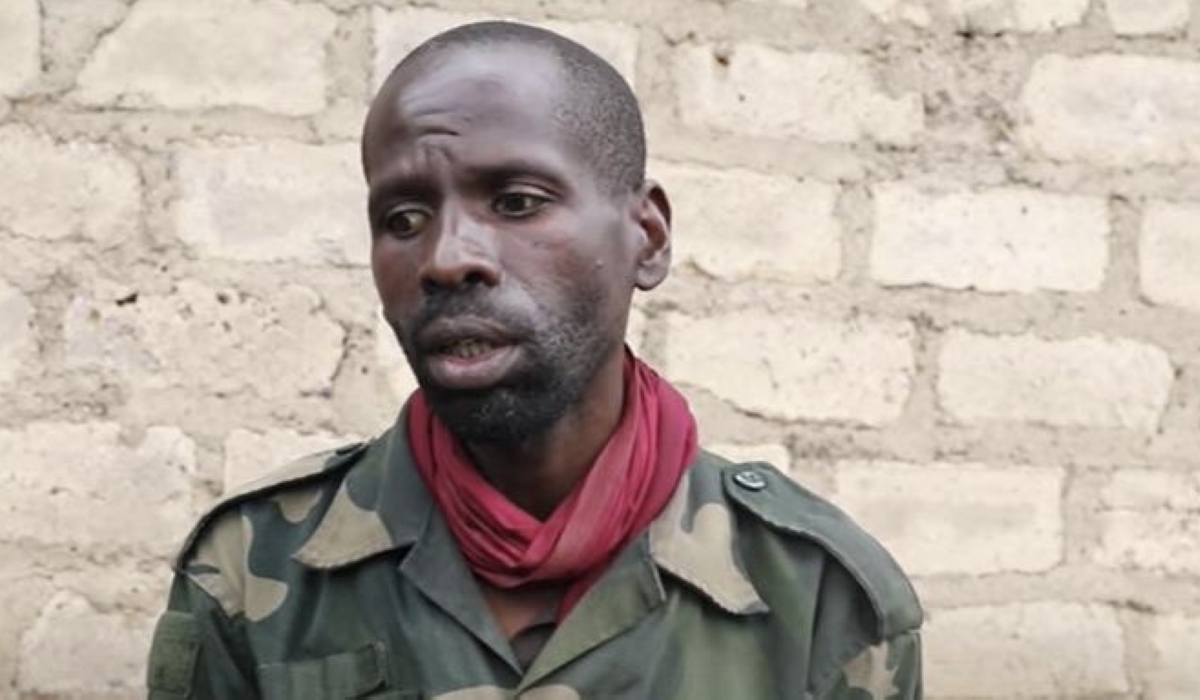 Warrant Officer Innocent Uwamungu, says he worked in the administration office of Maj Gen Pacifique Ntawunguka, aka Omega, the military head of FDLR. Courtesy