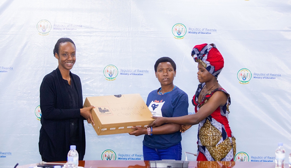 Chantal Uwamariya, a student from Teacher Training Center (TTC) Saave expressed gratitude to her teachers, and family whom she said continue to push her in her pursuits. Courtesy