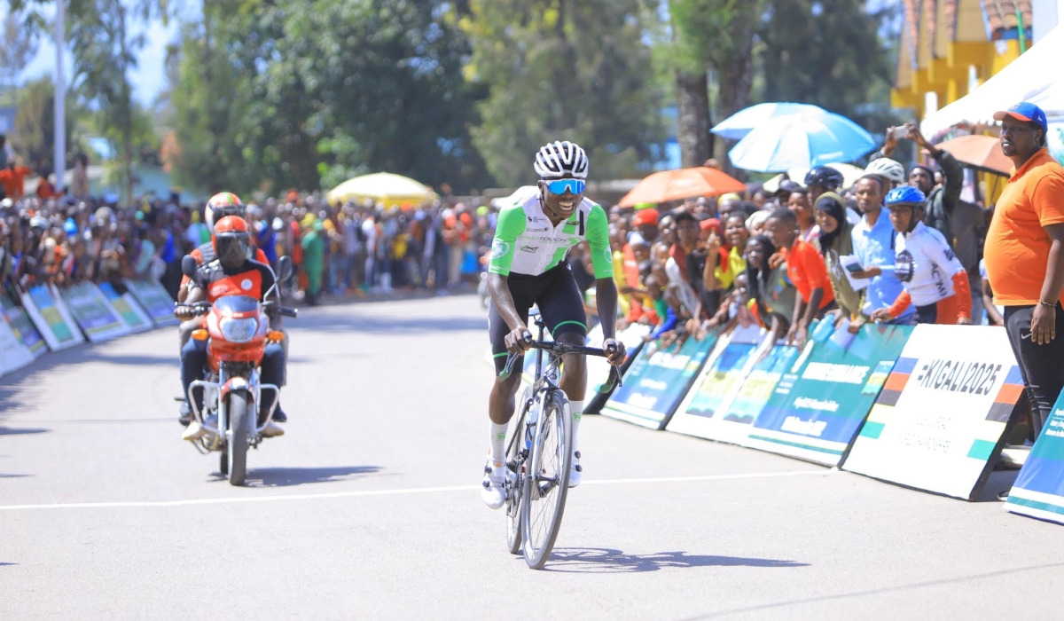 Moise Mugisha won the Musanze Gorilla race in a solo style. / Courtesy