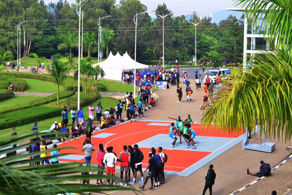 A mini-basketball court  for 3x3 basketball at Kigali Heights. Photo: Courtesy.