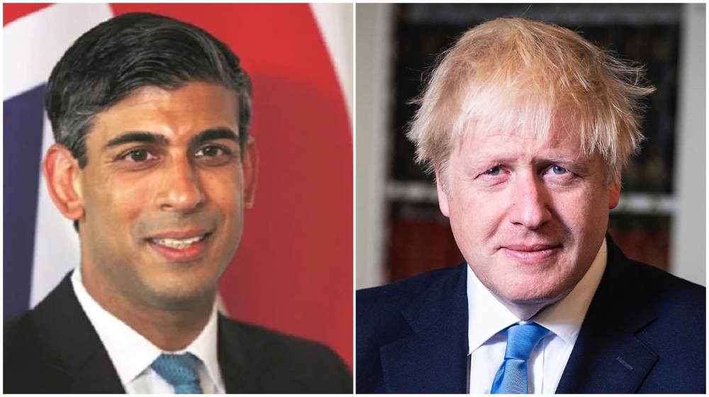 L-R: Rishi Sunak and Boris Johnson.
