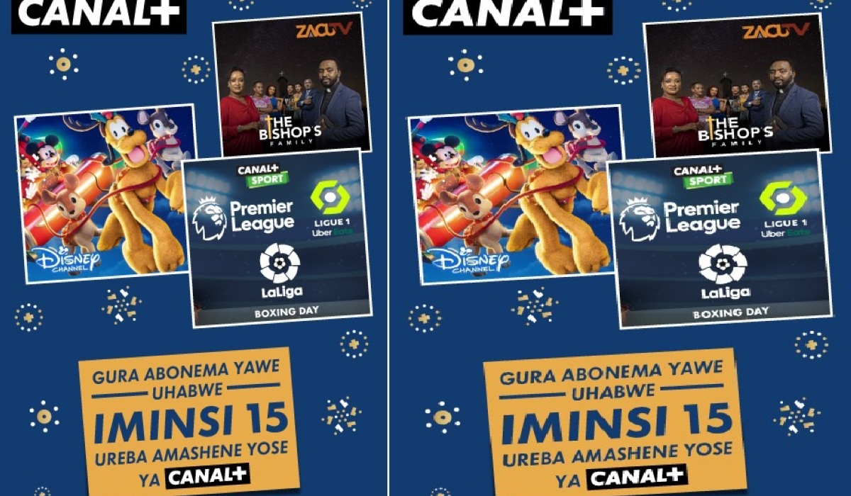 As part of Canal Plus Rwanda’s new move to celebrate the festive season with its customers, the distributor effectively announced a new promotion where customers who buy any subscription will automatically have a 15-day promotion of watching all Canal Plus channels.