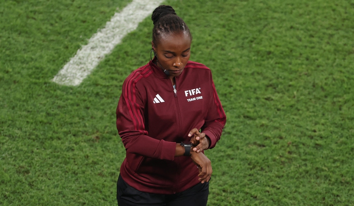 Rwandan referee Salima Mukansanga made history in Qatar as she became the first African woman to officiate a men’s World Cup match   on Tuesday, November 22. Photo-France. Courtesy