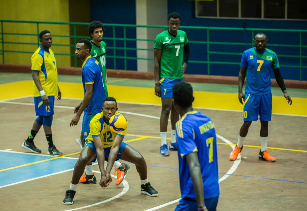 The national volleyball team during a training session. As the 2022 Zone 5 senior Beach Volleyball tournament is underway in Bujumbura , Rwanda won’t be represented for unknown reasons. Craish Bahizi