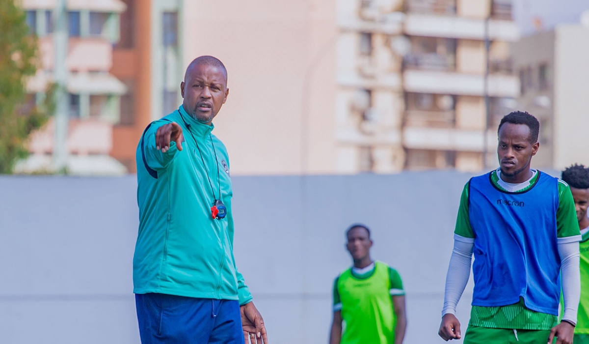 AS Kigali Head coach Andre Casa Mbungo during a training session. COURTESY