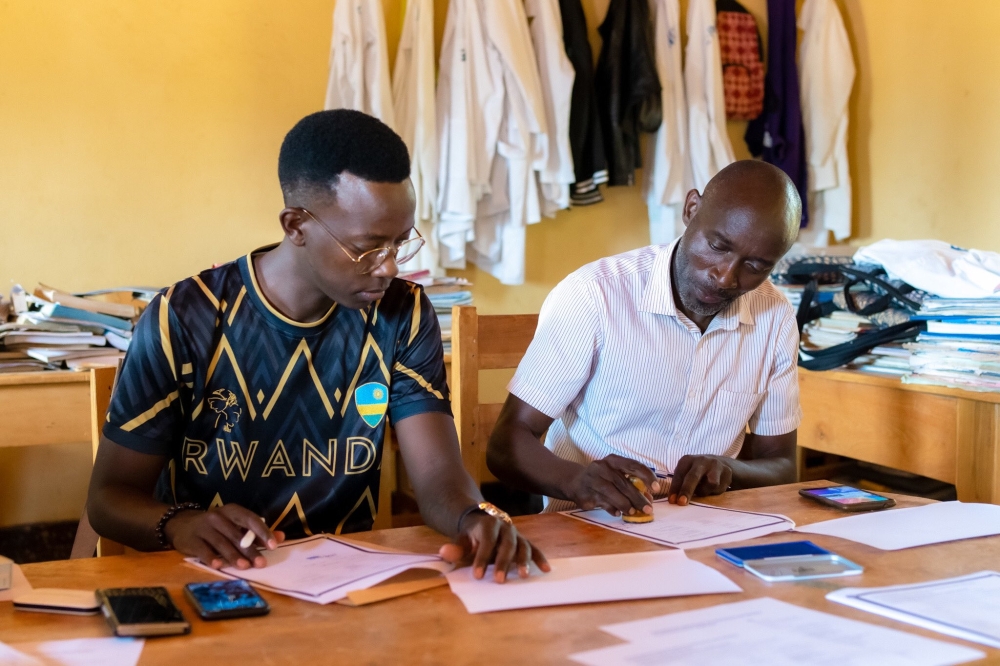 Intwari Christian, CEO of Our Past Initiative and headmaster of GS Ngeruka during the signing ceremony on December 21. Courtesy